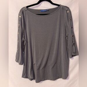 Apt. 9 Charcoal Button-Sleeve Blouse